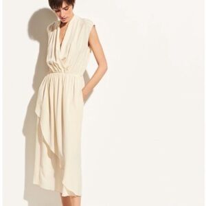 Vince Silk faux-wrap dress with pockets
